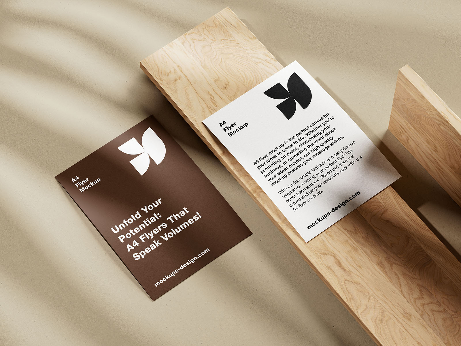A4 flyer and brochure printing mockup