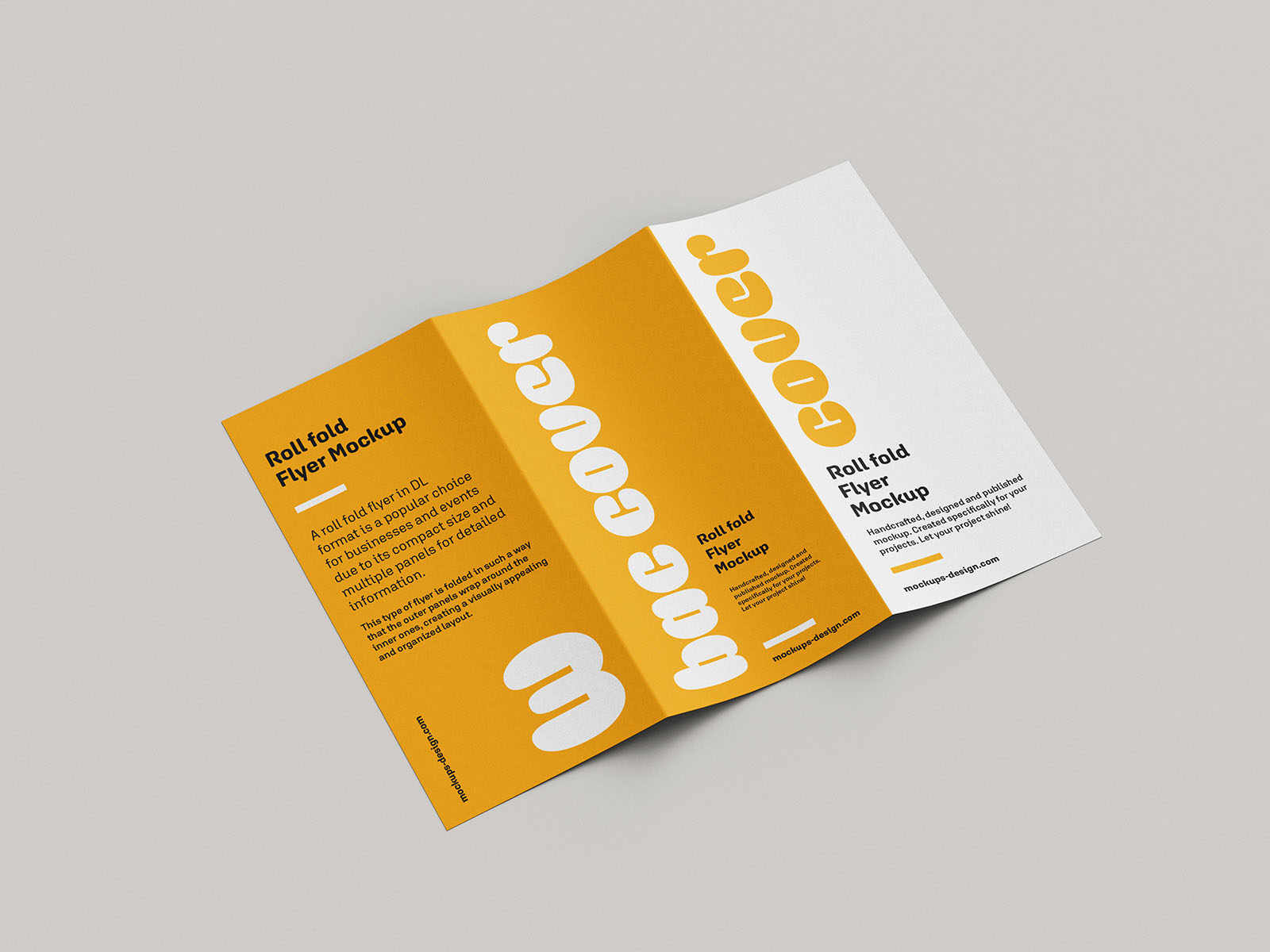 Roll fold flyer mockup