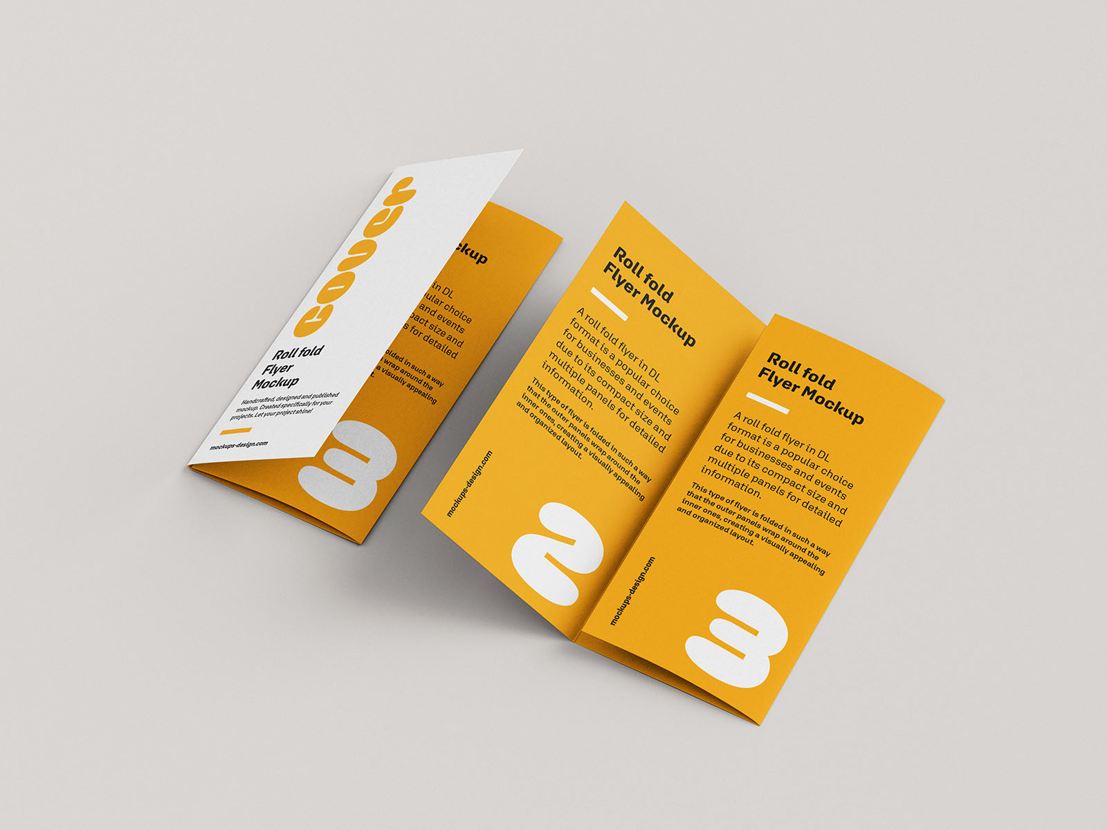 Roll fold flyer mockup